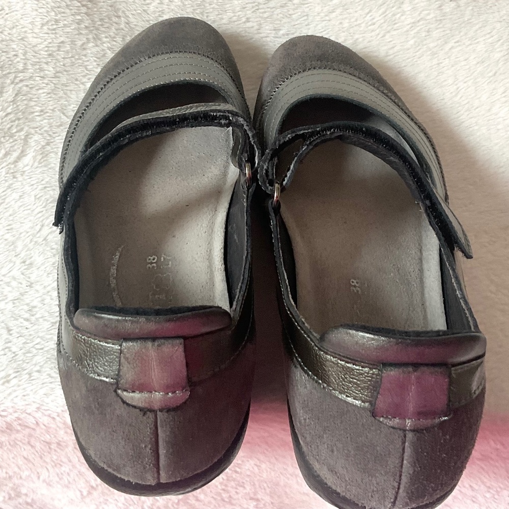 GRAY NAOT SUEDE LEATHER COMBO KIREI MARY JANES SIZE 7.5/38 - Picture 12 of 13
